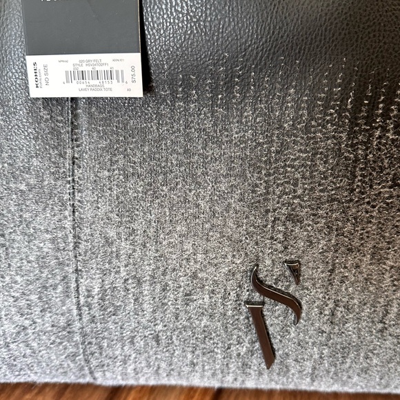 Simply Vera Lavey Raddix vegan Leather Black and Gray Women's Tote Bag NWT - Picture 6 of 16